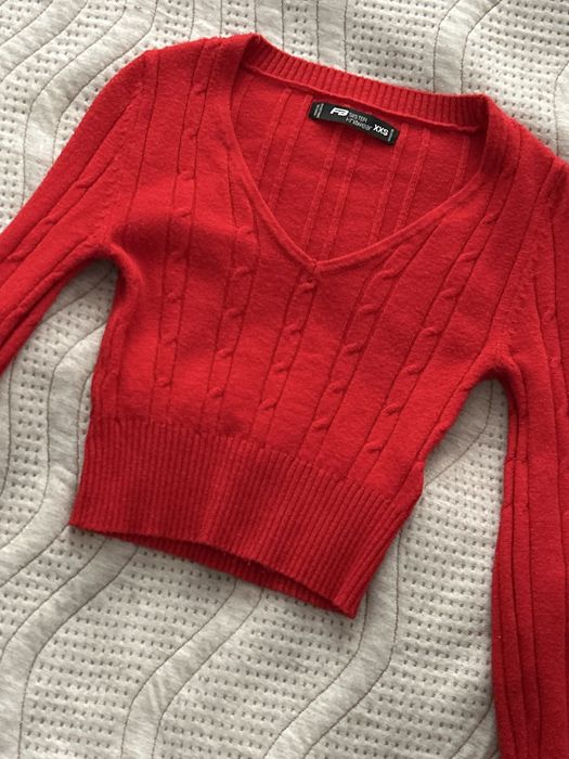 Красный топ кофта