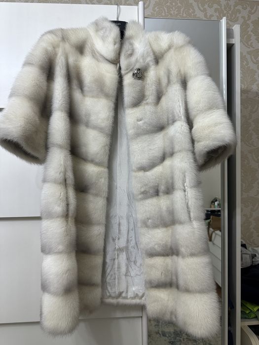 Норковая шуба белая