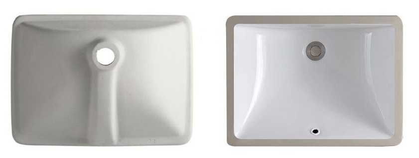 Lavoar Diana, 52x38 cm, montaj incastrat sub blat, ceramica alba x2