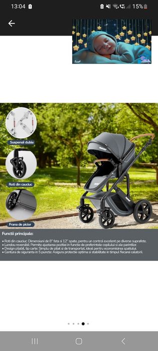 Carucior copii 3 în 1