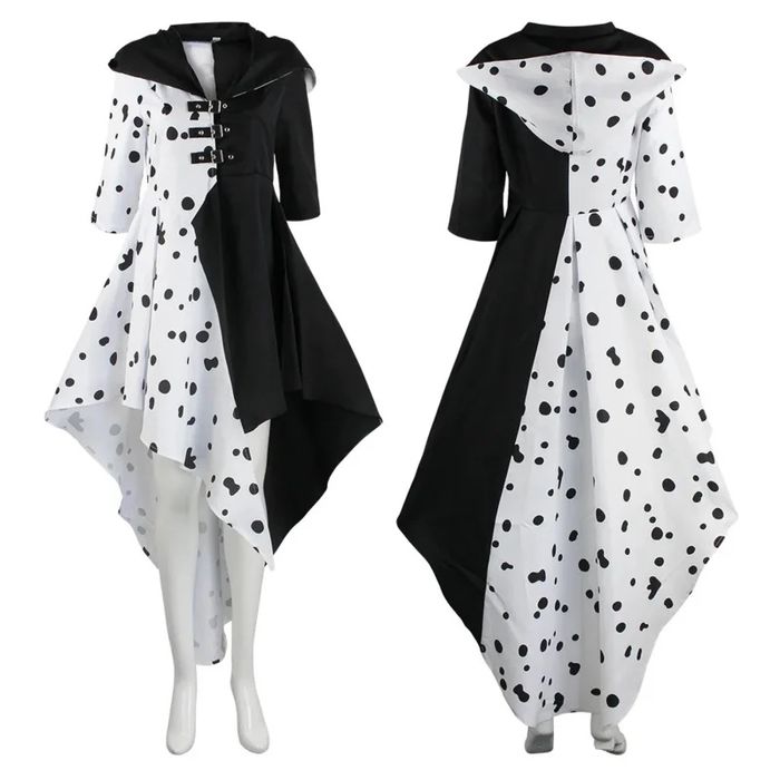 Rochie cosplay Cruella de Vil+ perucă