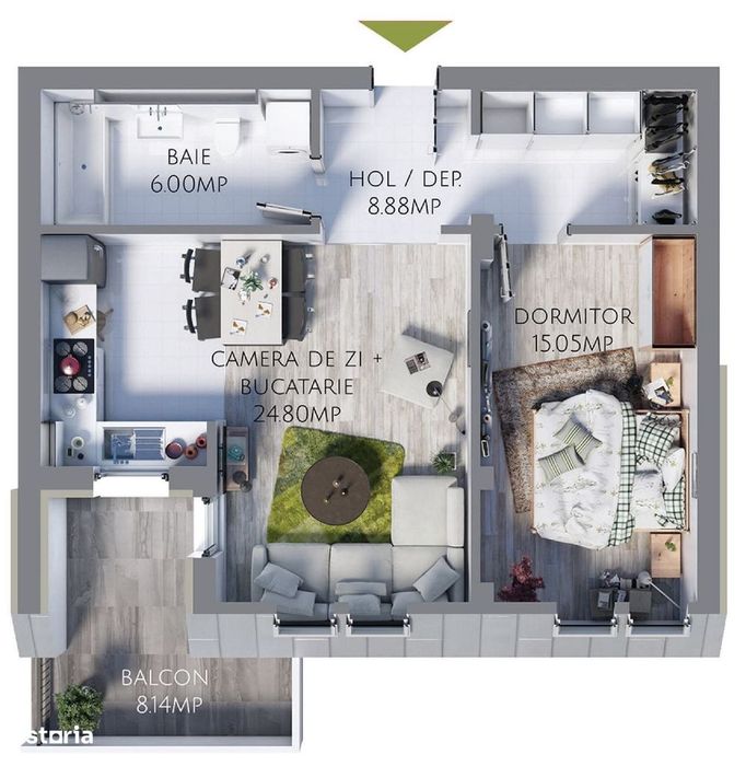 Apartament 2 camere,boxa si parcare de vanzare Maurer Villas Tractorul