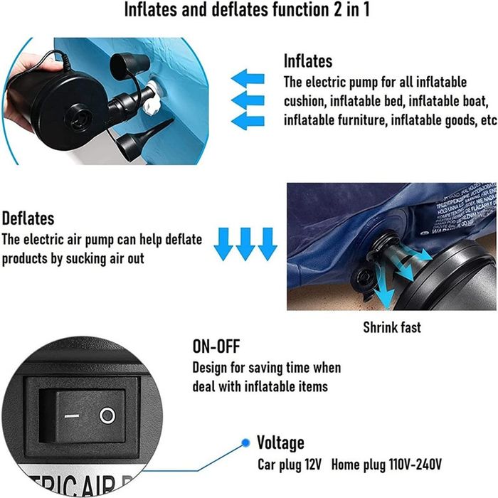 Мини надувной насос, электрический автомобильный компрессор.