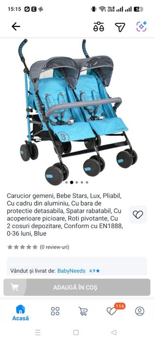 Căruț sport gemeni