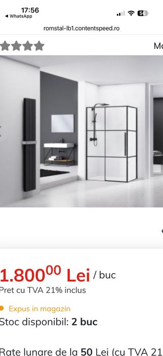 Cabina dus cu cadita slim