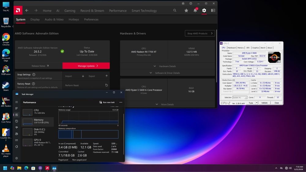 Pc Gaming Nou * RX 7700 XT * Ryzen 5600 * B550