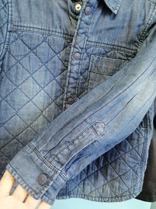 Geaca /cămașă blugi, dublata, groasă, H&M, 122 cm