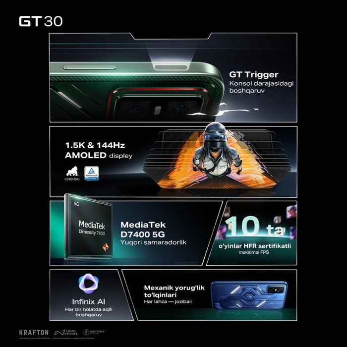 INFINIX GT30 MediaTek Dimensity 7400 5G