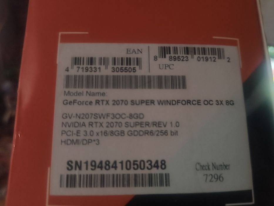 Видеокарта Nvidia rtx 2070 super