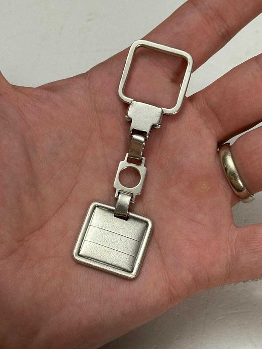 BRELOC CHEI ARGINT 925 - Cu PLACUTA Patrata - 21g. - Vintage !