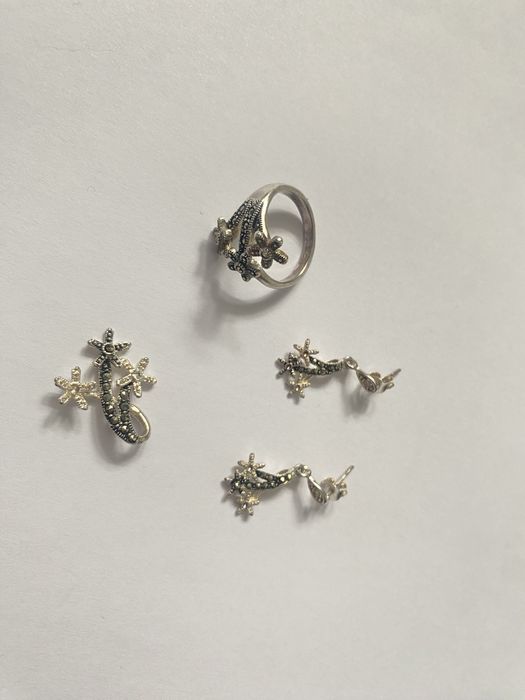 Set argint: cercei inel si pandativ