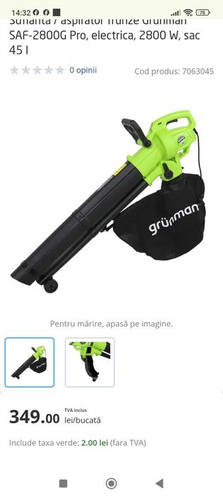 Aspirator/ suflantă electrică Grunman