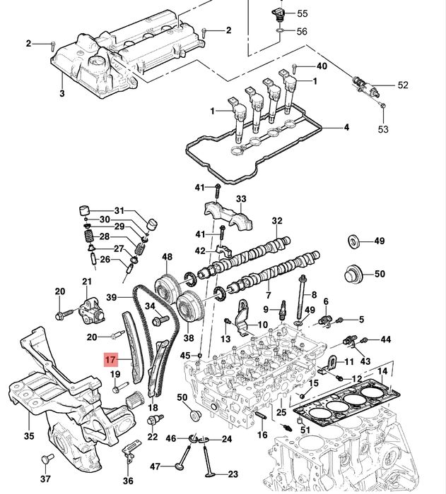 Запчасти двигателя Captiva Malibu Tracker Cobalt Spark