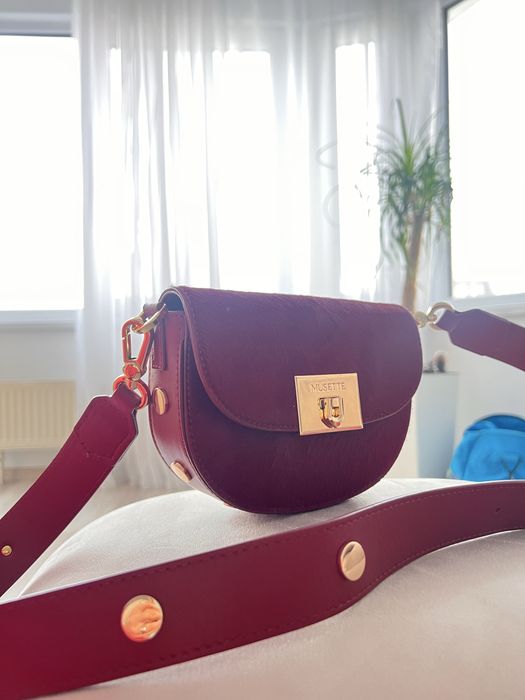 Geanta Musette din piele naturala