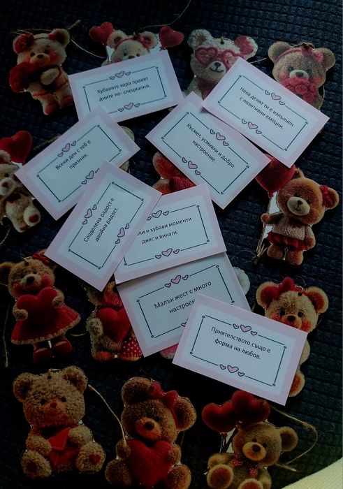 Дървени мечета с късметче за Св. Валентин