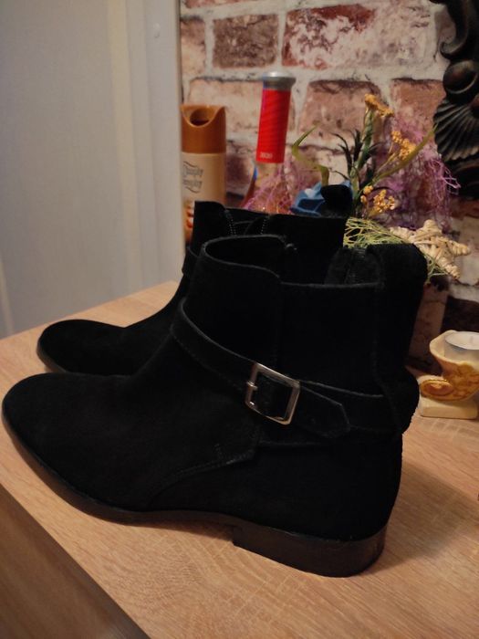 Мъжки велурени боти -Kiomi- естествена кожа и велур