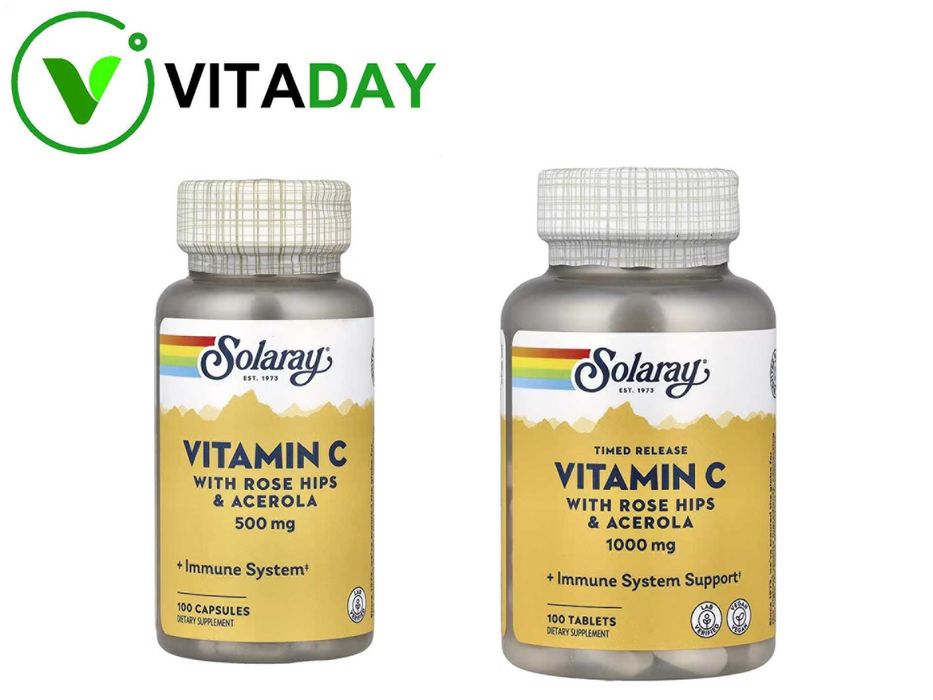 Solaray Vitamin C Rose Hips витамин C с шиповником