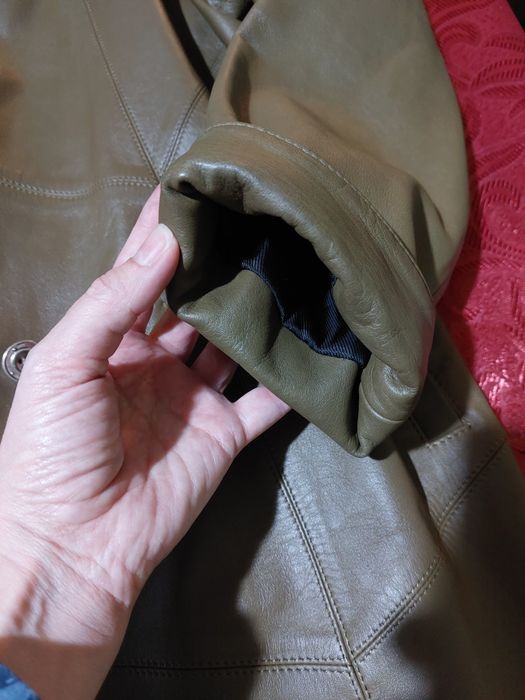 Haină de piele Karl Dahinten, maro,  elegantă