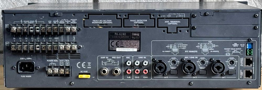 Стъпало  Monacor PA-6240 ELA Amp ,  6-зонoв моно миксер усилвател 240W