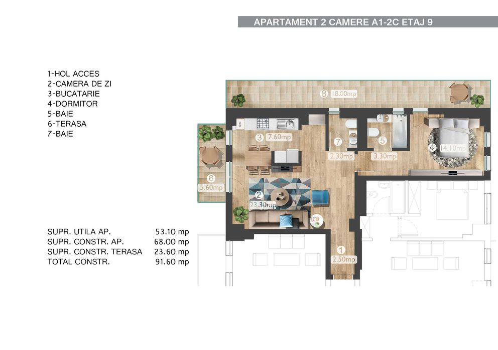 2 Camere Belvedere Residence- Barbu Vacarescu- Aviatiei-Fab Glucoza