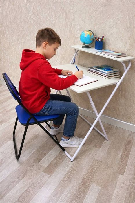 Складной стол-парта 75×80×60 см с полкой, можно как гладильную доску