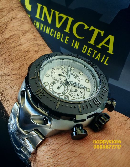 ПРОМО!!! часовник INVICTA Thunderbolt Silver 52 mm, Инвикта нов