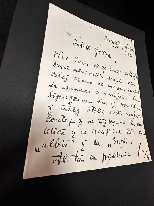 Scrisoare autografă semnată de Octavian Goga adresată lui Petru Groza
