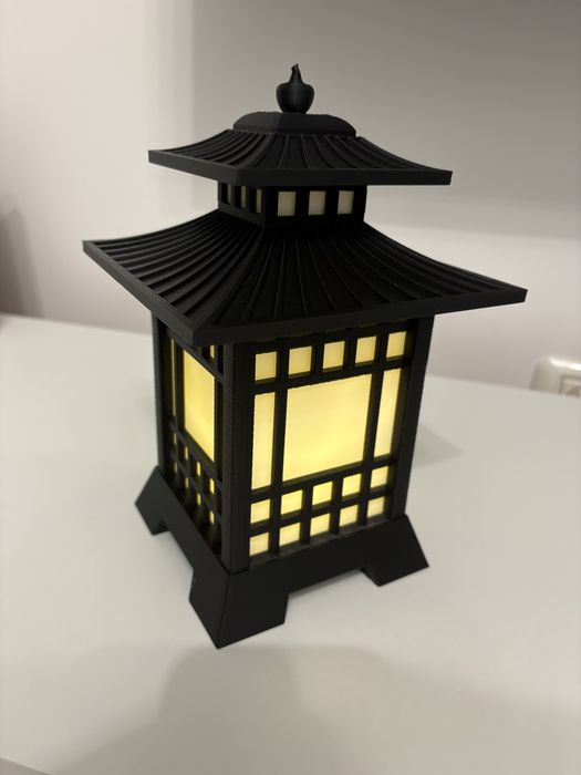 Lampă decorativă Pagoda, fără fir, 23 cm, negru