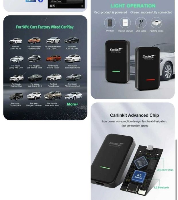 Carlinkit U2W Plus - Wireless Apple CarPlay Adapter - Stare Excelenta