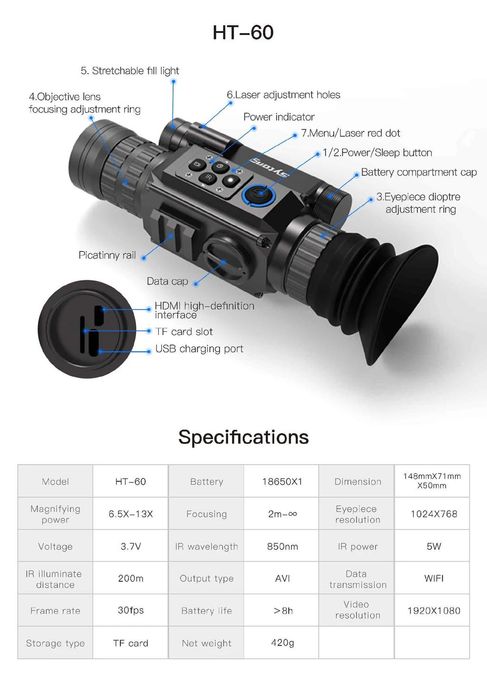 Нощен Прицел Sytong HT-60 3-8x