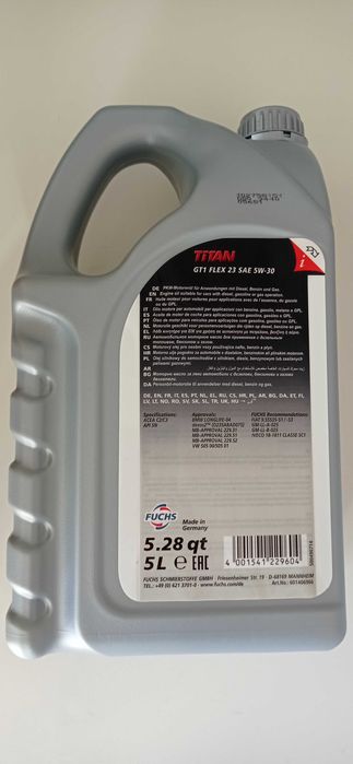 Датчик накладки БМВ Е60, двигателно масло FUCHS TITAN GT1 FLEX 23 5W30