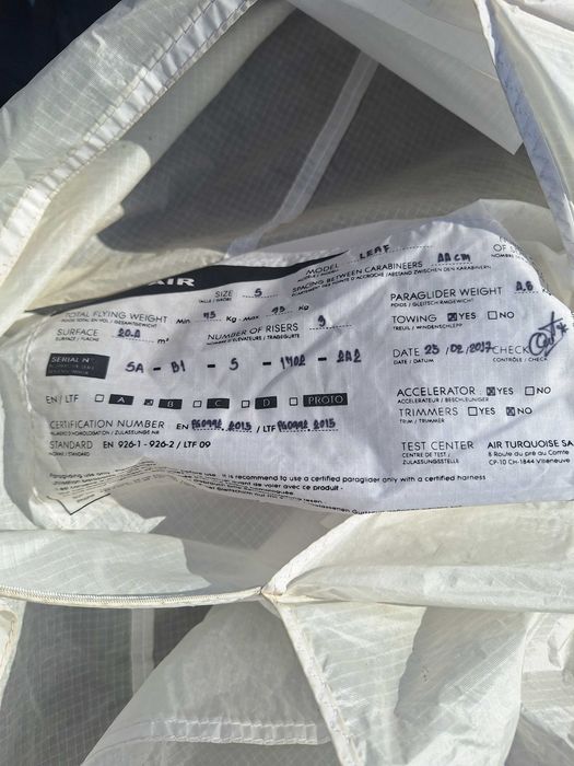 Parapanta EN B 75-95 kg(Pret nou 3000 lei )
