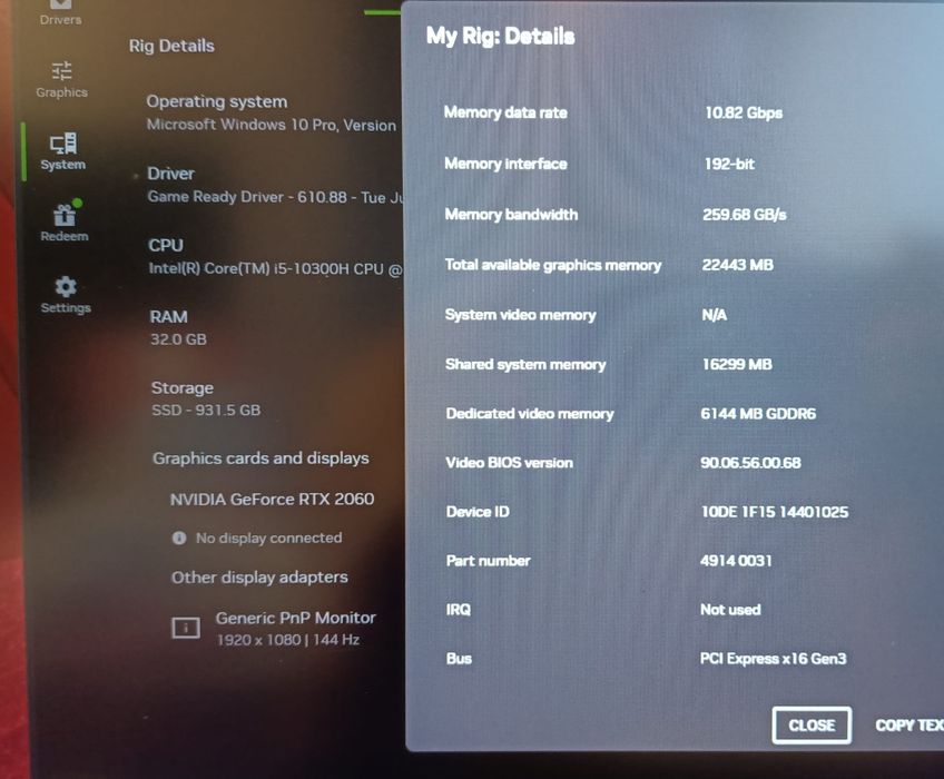 Laptop Gaming Acer Nitro 5 AN517-52 / 17.3inchi / 1TB SSD / 32GB RAM / RTX2060 6GB / 144HZ Display
