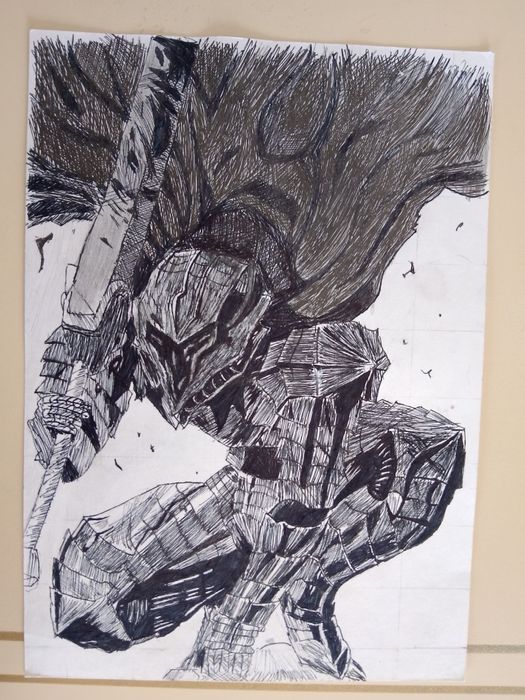 Гатс(Berserk)-ручная работа , оригинальный рисунок в стиле манги