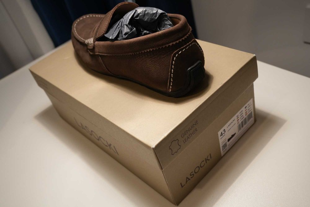 Mocasini Lasocki din piele naturală, maro, mărimea 43 – noi