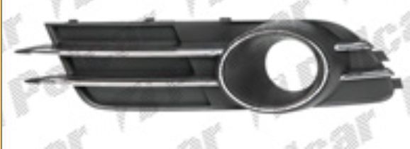 Grila bara fata Audi A6 (C7), 01.2011-06.2014 cu Cruise Control Activ Dreapta, 4G0807682B, 13E127-2 cu locas pentru proiectoare, insertie crom