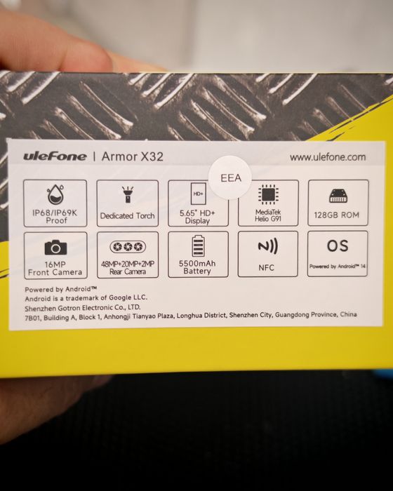 Ulefone Armor X32, 6/128 GB, Nou, 2 ani garanție