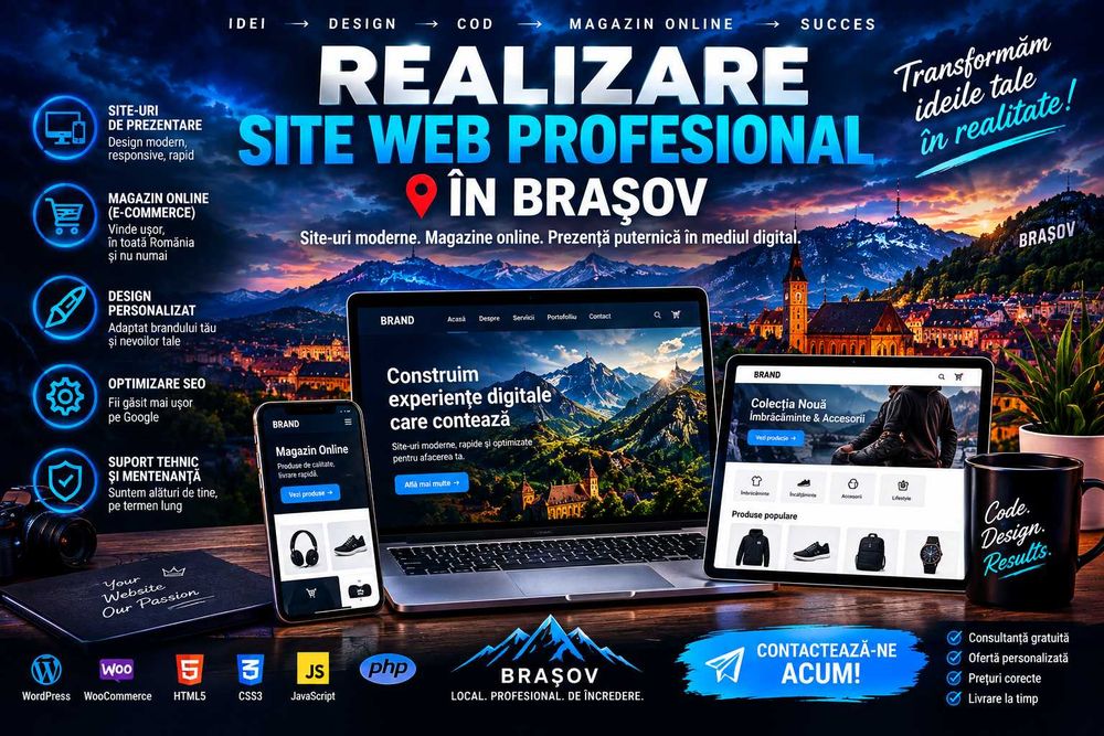 Realizare Site Web Profesional în Brașov | Web Design & Magazin Online