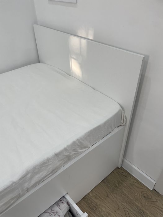 Кровать 200*80 белая с 2 хранениями