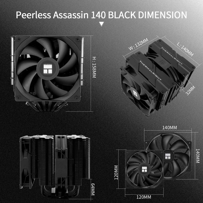 Cooler CPU Aer Thermalright Peerless Assassin 140,6 conducte,AMD Intel