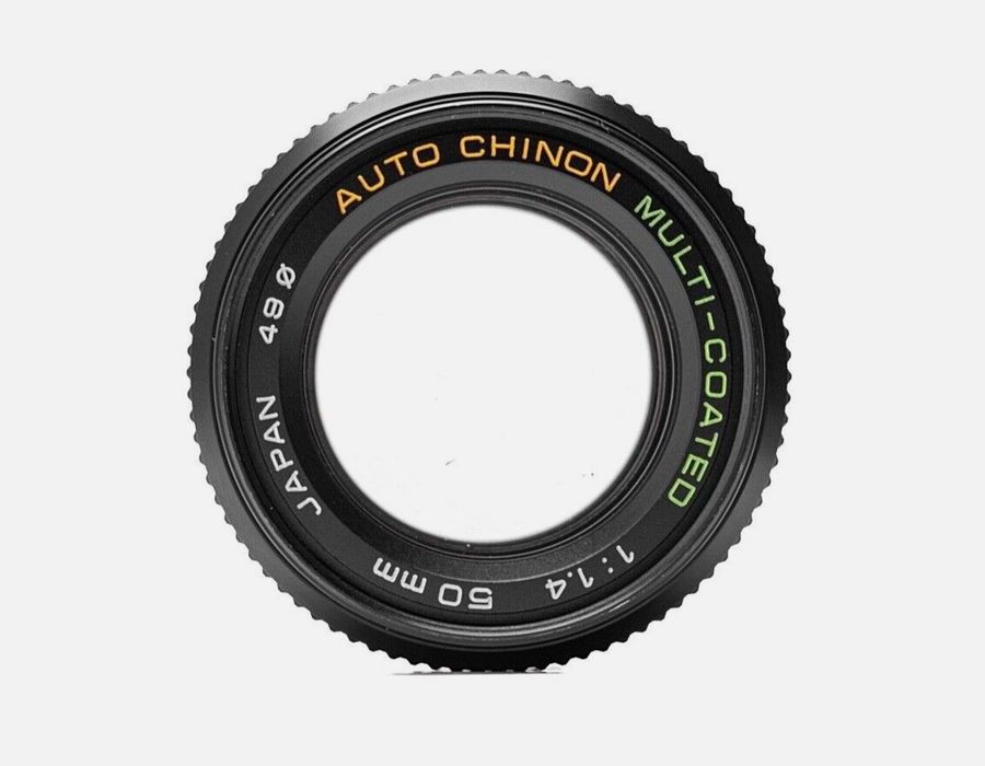 Auto Chinon Multi-Coated 50mm f/1.4 Ръчен Обектив, Резба Pentax K /PK