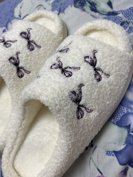 тапочки с бантиками пушистые