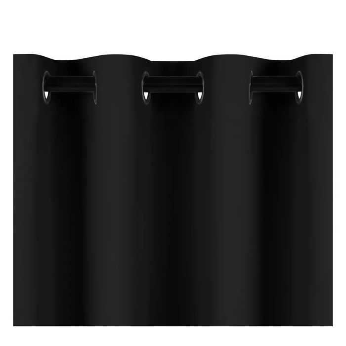 Draperii din catifea neagra cu inele - 2 bucati