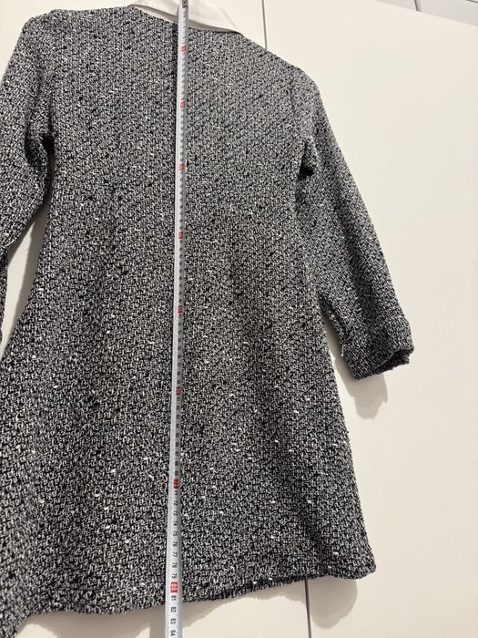 Rochie office pentru birou din tweed tip camasa Zara marimea S