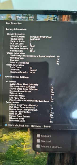 Macbook 2442 14",  M1 pro, 512 cu 16gb ram baterie 100