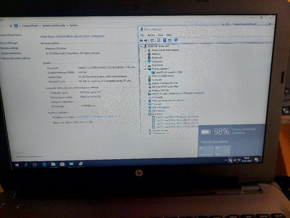 Laptop HP 15 i3 5005U