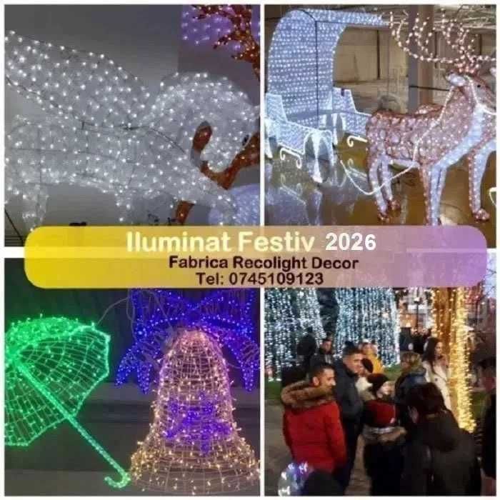 Iluminat festiv Craciun 2026, decoratiuni de exterior Craciun Primarii