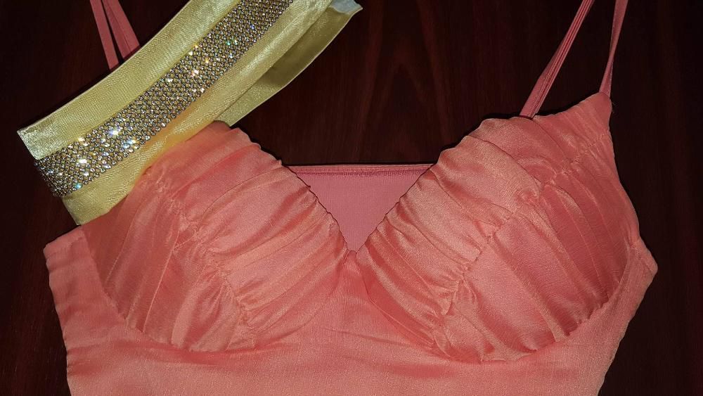 Oferta!! Rochie de ocazie Atmosphere cu trena, corai marimea 38
