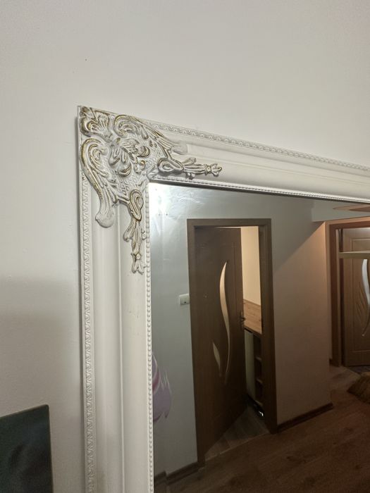 Oglindă cu dimensiuni 72x162 alb/auriu