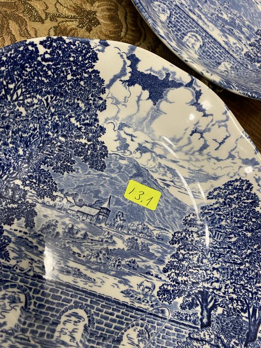 Комплект от 6 дълбоки чинии Crown Ducal „Bridge Scenes“ – Англия